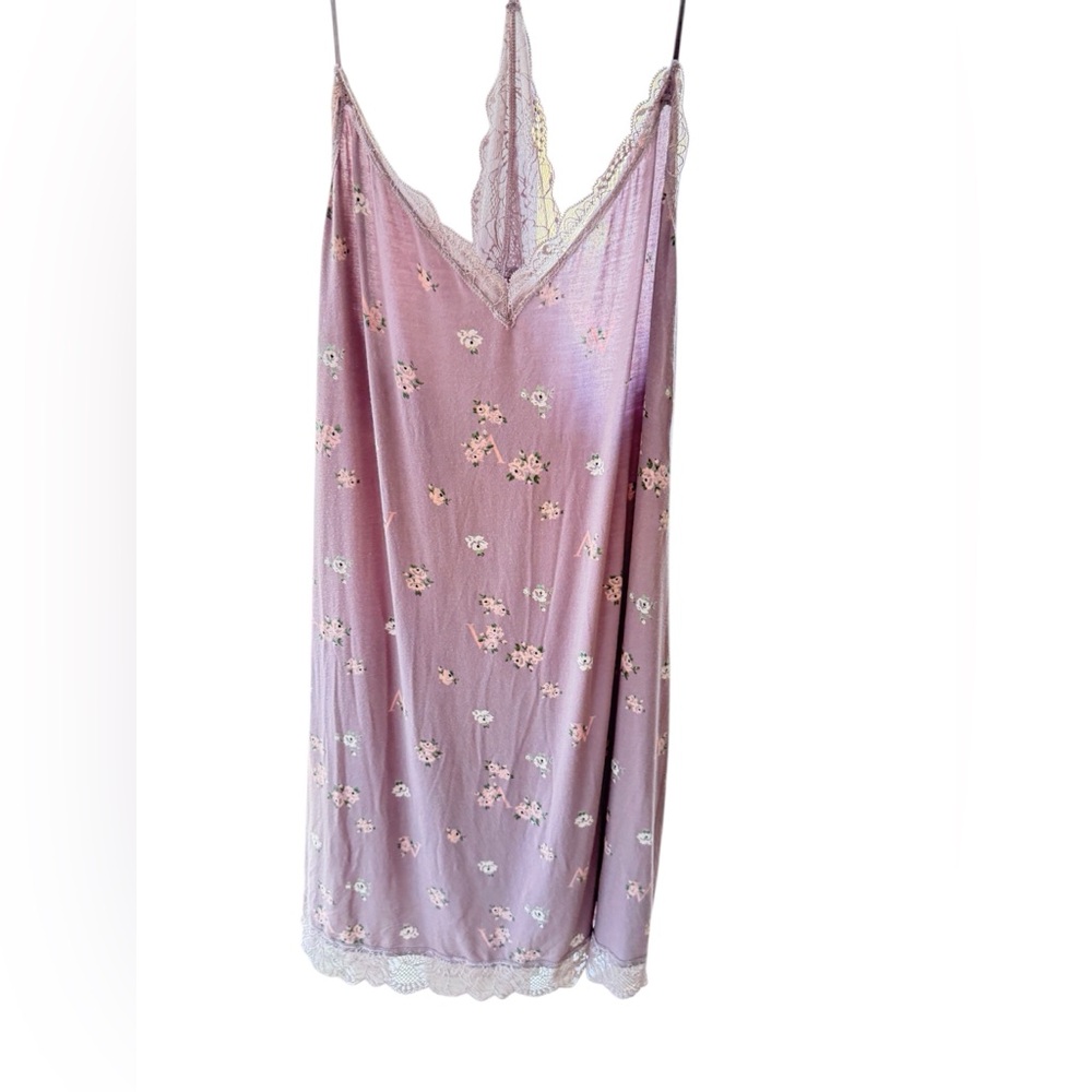 Victoria’s Secret Heavenly Lace Trim Floral Chemise Nightgown L